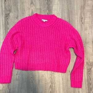 American Eagle Outfitters Vibrant Pink Crew Neck Sweater